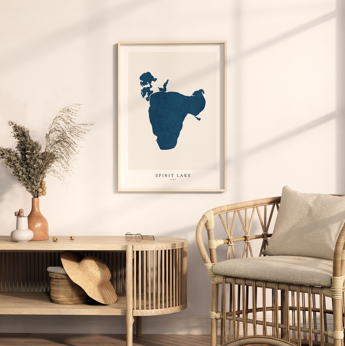 spirit lake iowa map poster – minimalist lake wall art - image 5