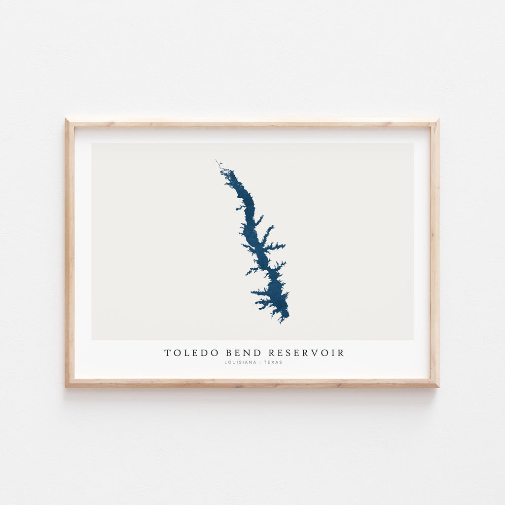 toledo bend reservoir louisiana map poster – minimalist lake wall art - image 2