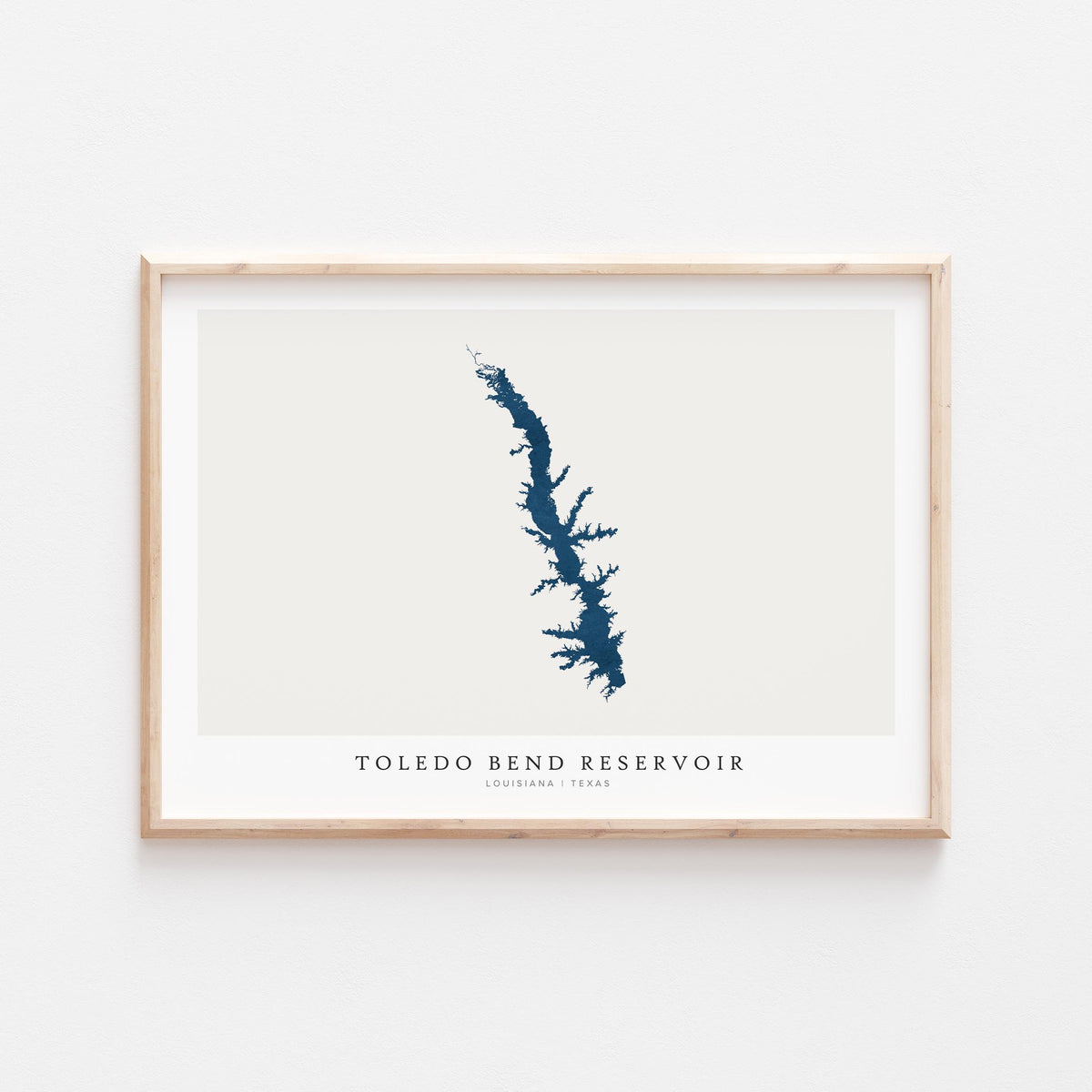 toledo bend reservoir louisiana map poster – minimalist lake wall art - image 2