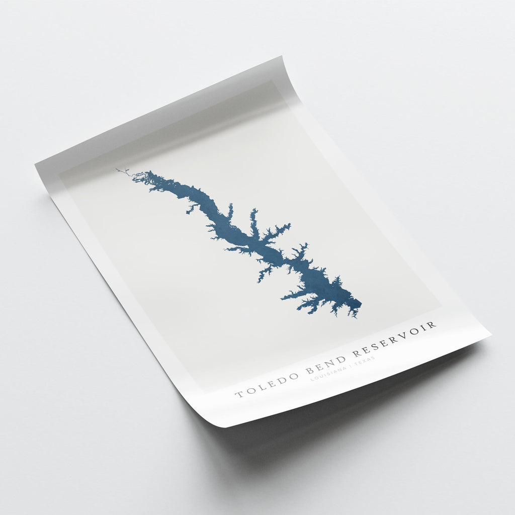 toledo bend reservoir louisiana map poster – minimalist lake wall art - image 6