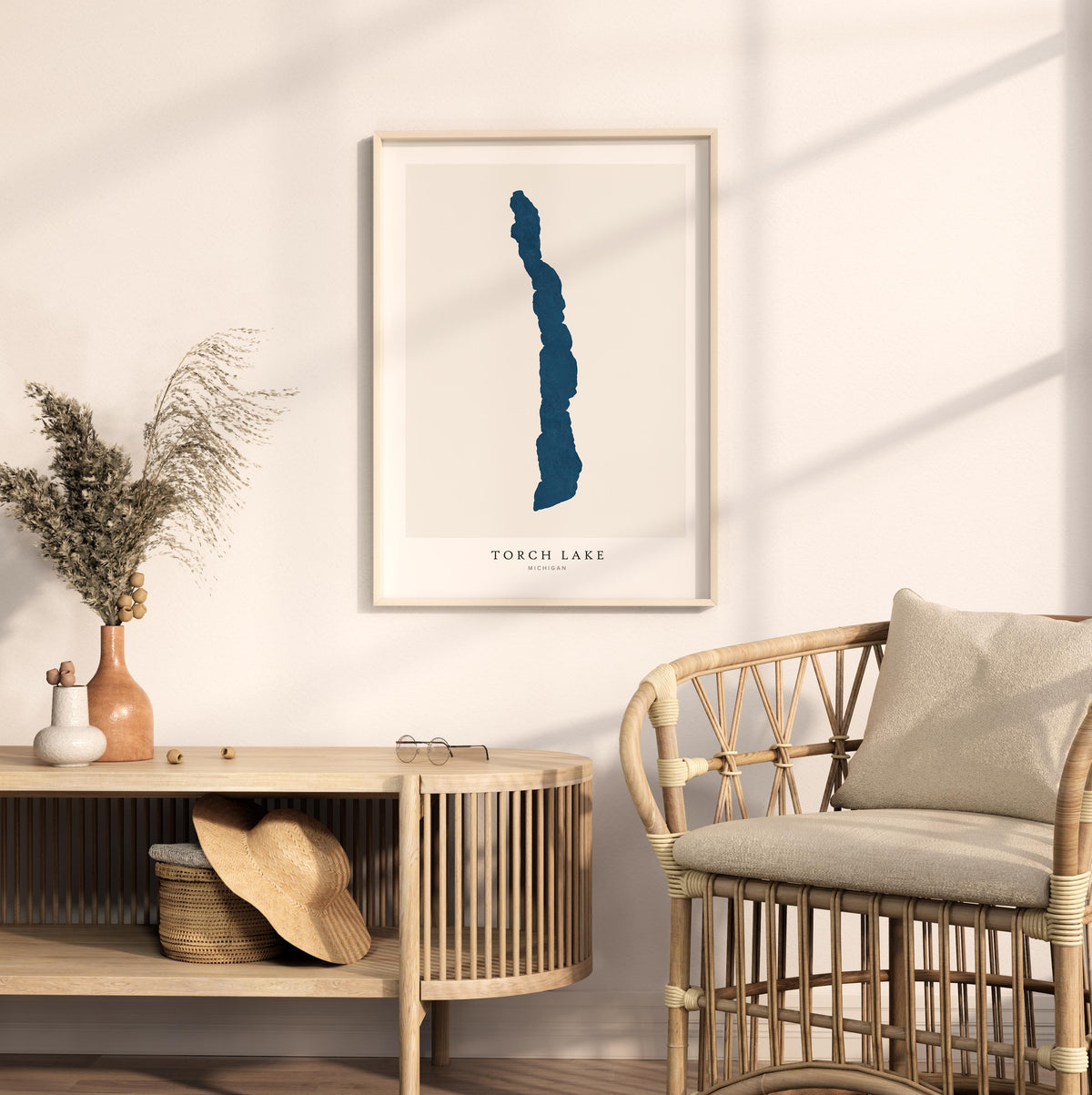 torch lake michigan map poster – minimalist lake wall art - image 5