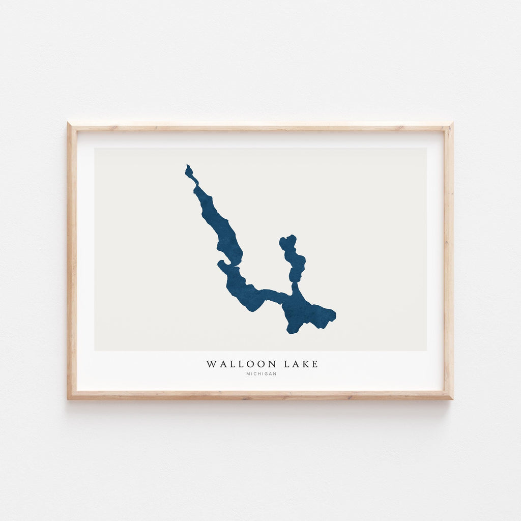 walloon lake michigan map poster – minimalist lake wall art - image 2