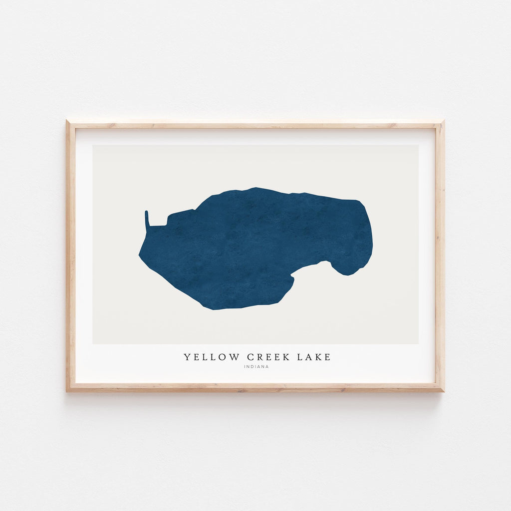 yellow creek lake indiana map poster – minimalist lake wall art - image 1