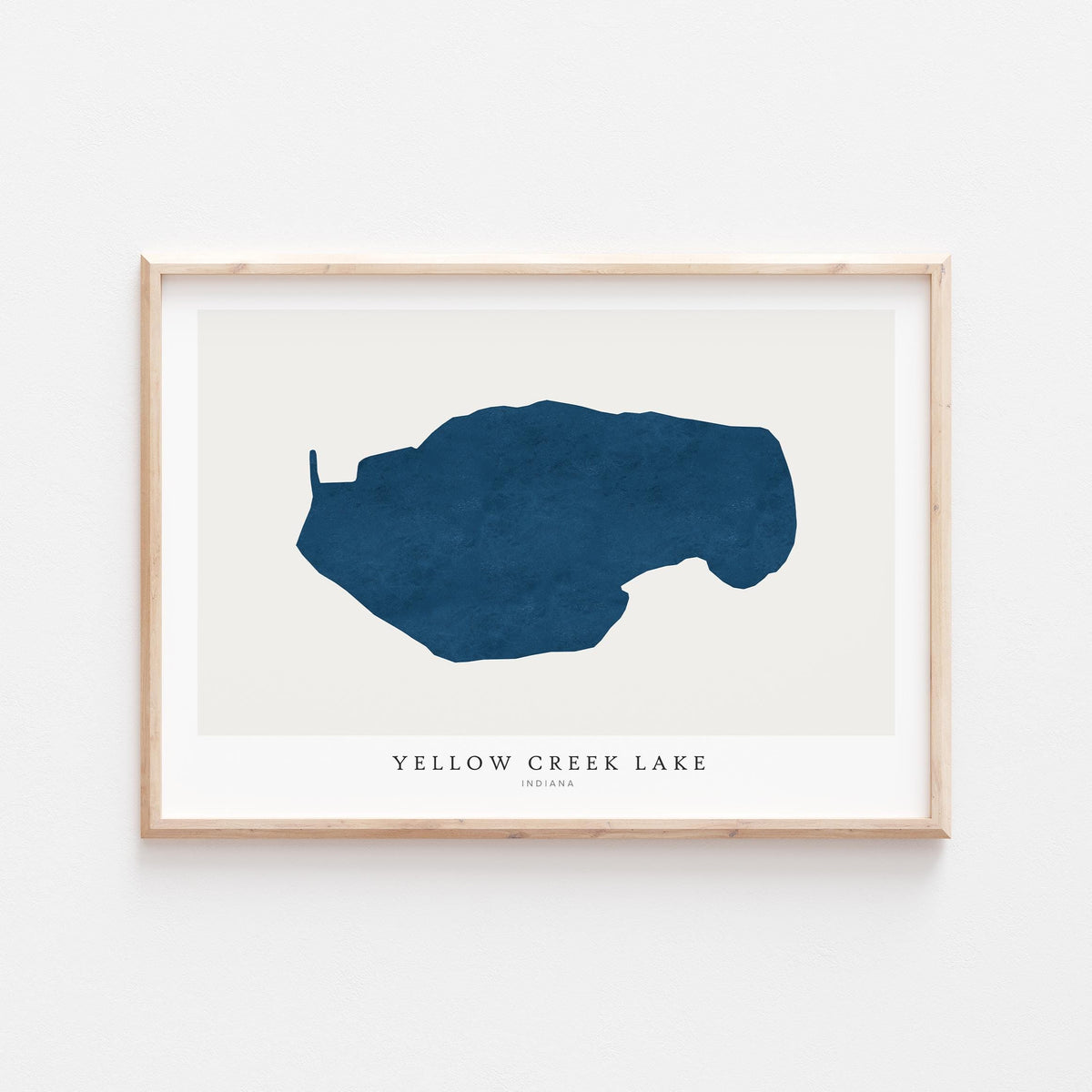 yellow creek lake indiana map poster – minimalist lake wall art - image 1