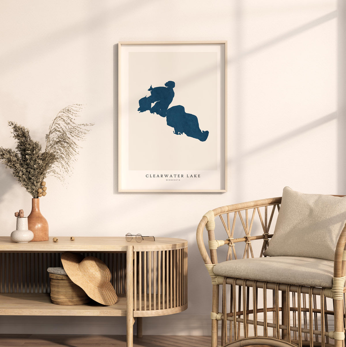 clearwater lake minnesota map poster – minimalist lake wall art - image 5