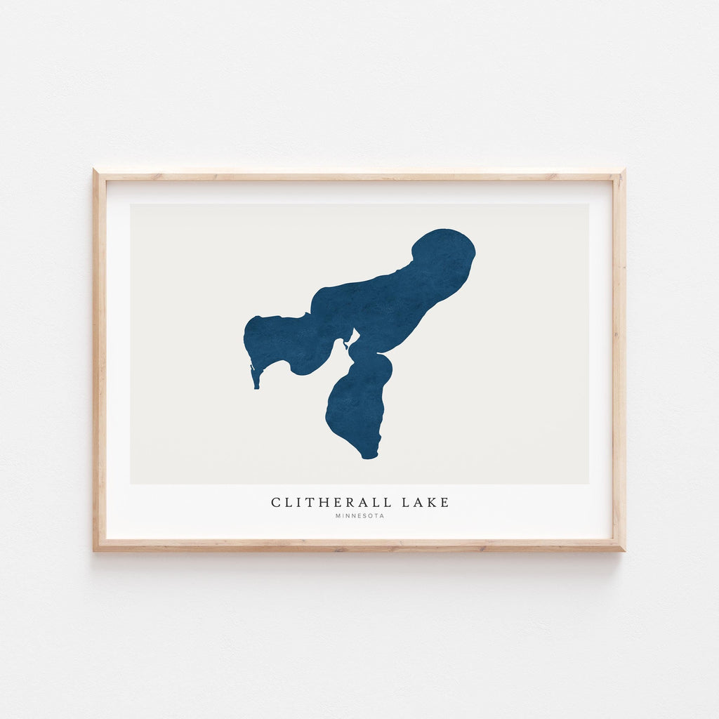 clitherall lake minnesota map poster – minimalist lake wall art - image 2