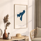 clitherall lake minnesota map poster – minimalist lake wall art - image 3