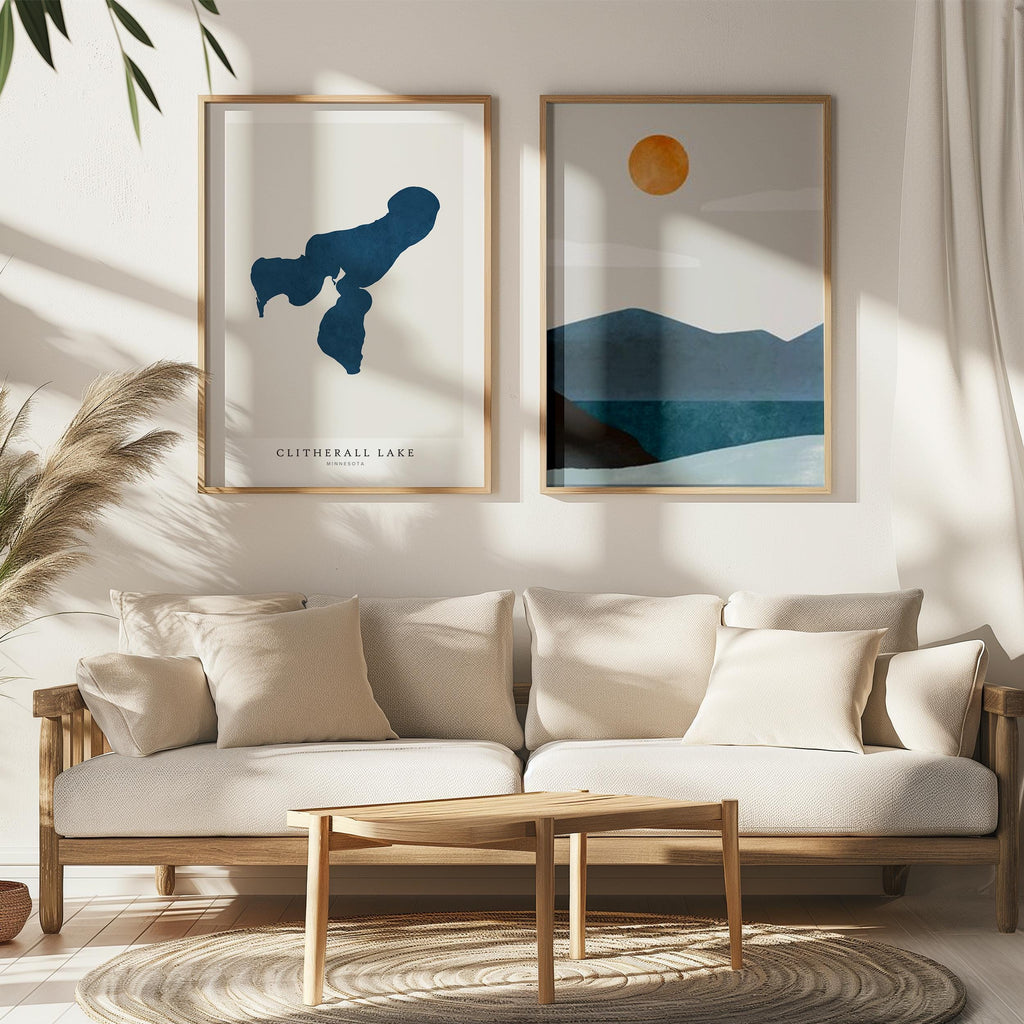 clitherall lake minnesota map poster – minimalist lake wall art - image 7