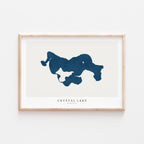 crystal lake minnesota map poster – minimalist lake wall art - image 1