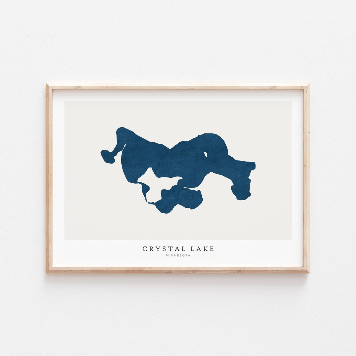 crystal lake minnesota map poster – minimalist lake wall art - image 1