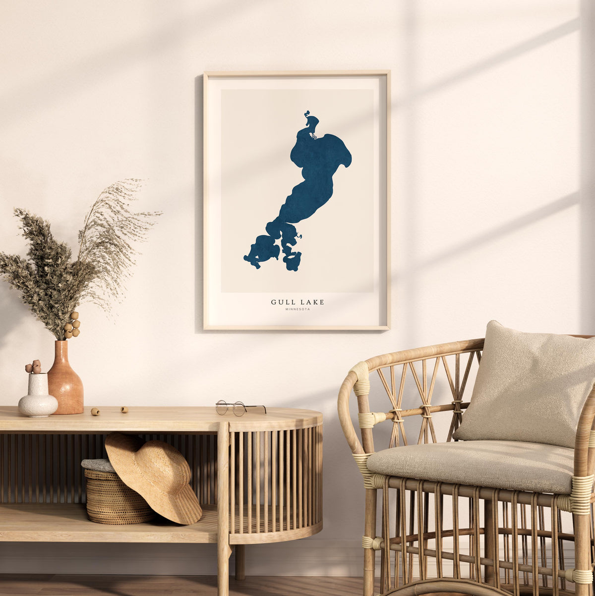 gull lake minnesota map poster – minimalist lake wall art - image 5