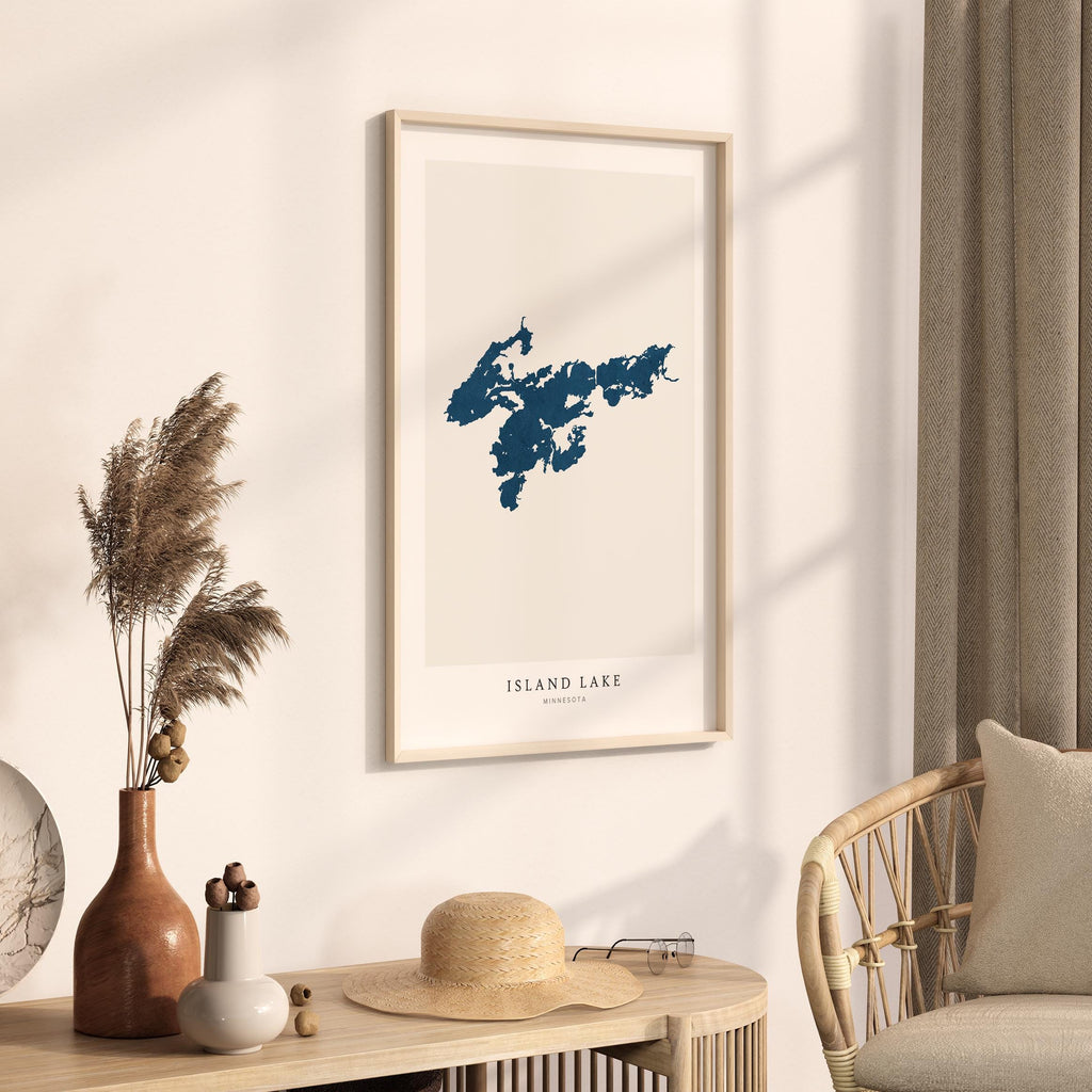 island lake minnesota map poster – minimalist lake wall art - image 3