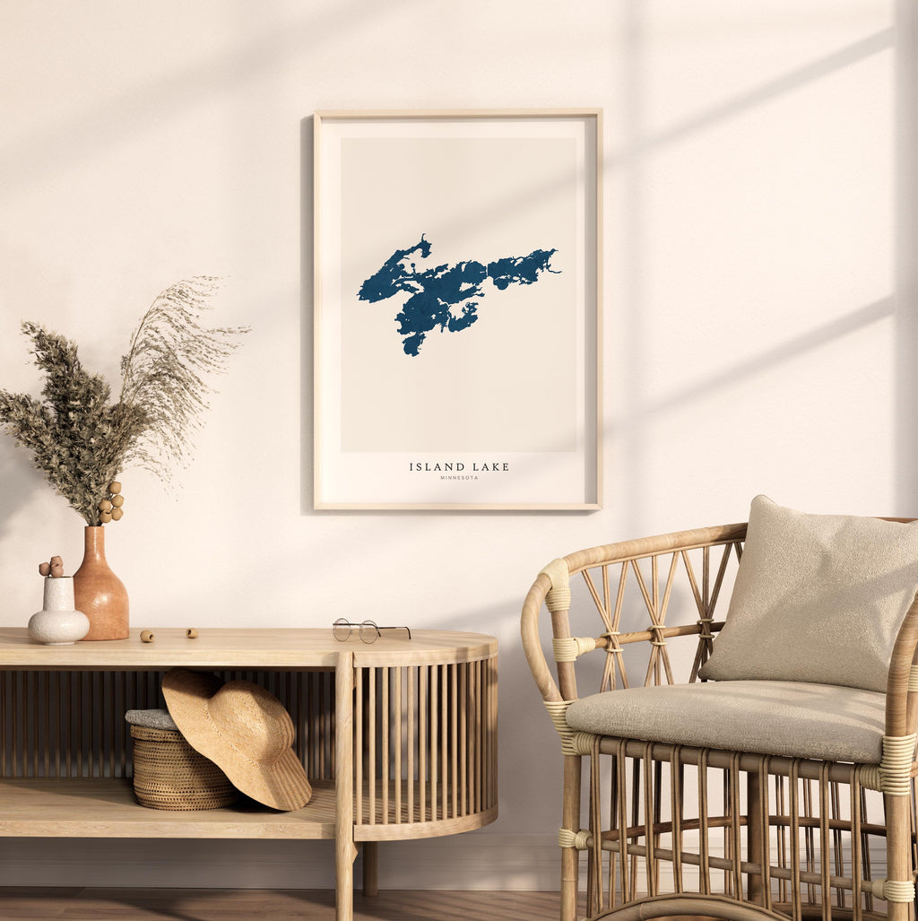 island lake minnesota map poster – minimalist lake wall art - image 5