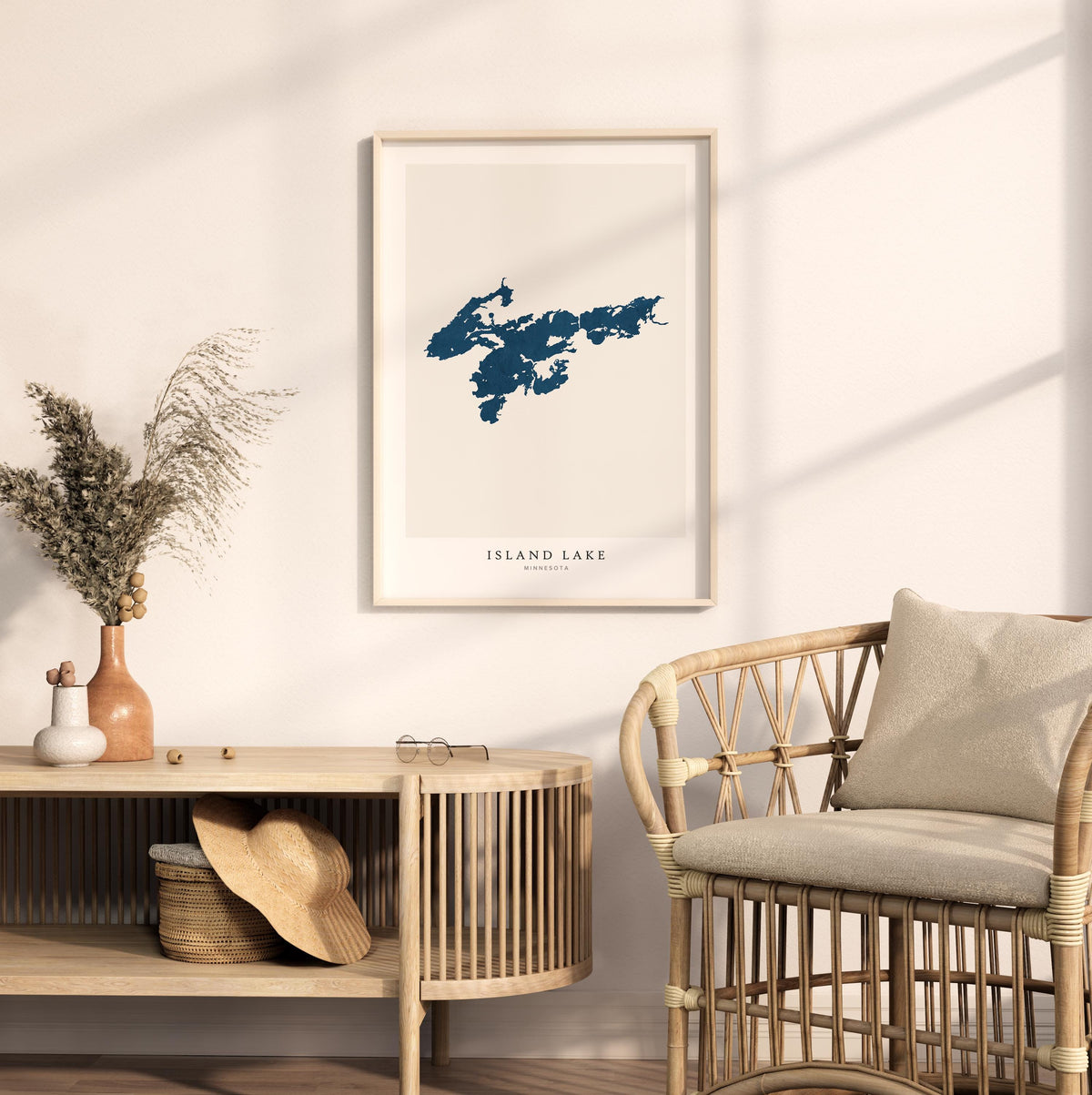 island lake minnesota map poster – minimalist lake wall art - image 5