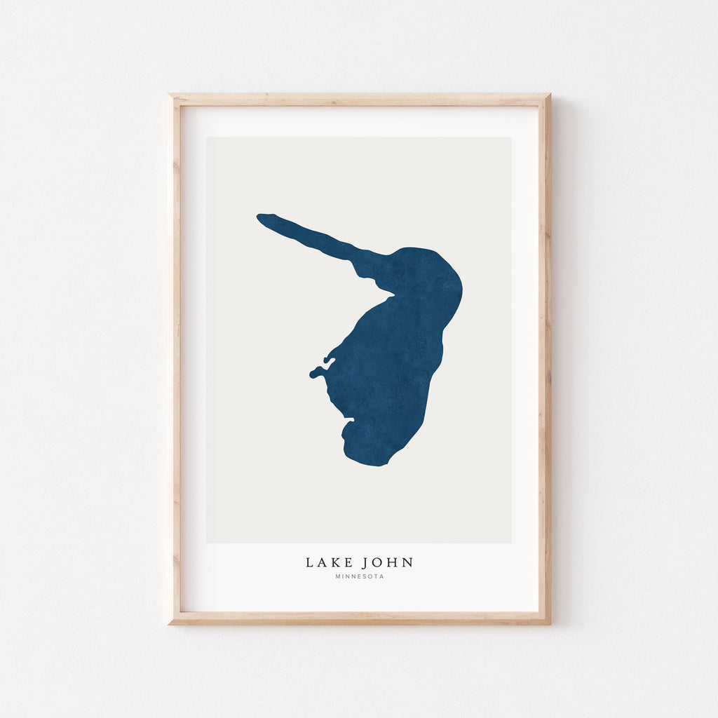 lake john minnesota map poster – minimalist lake wall art - image 1