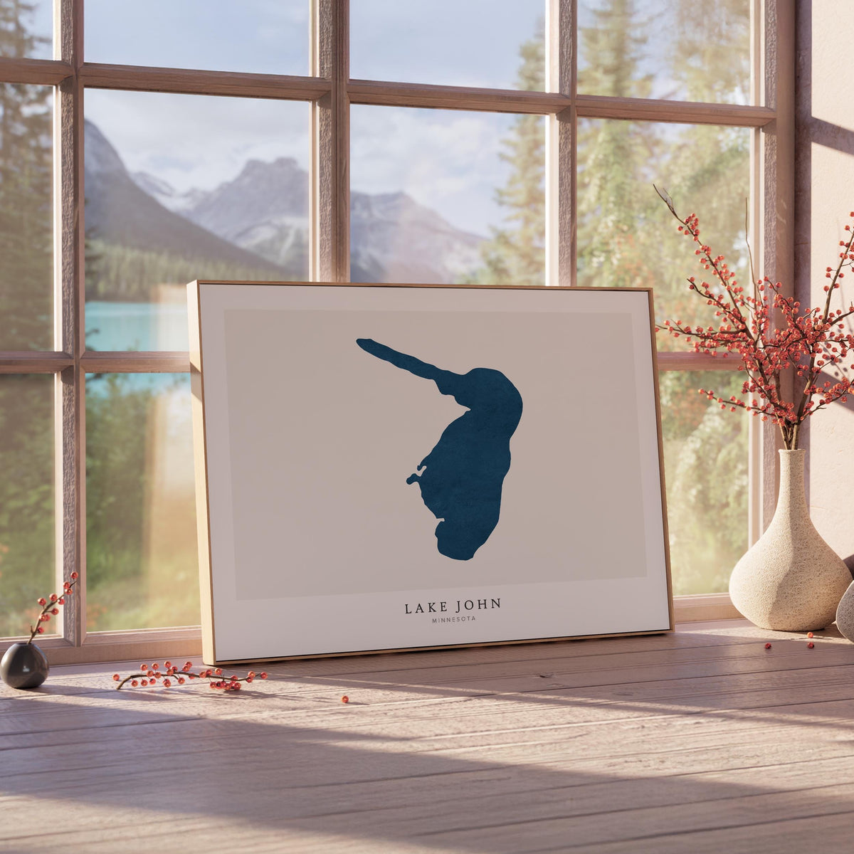 lake john minnesota map poster – minimalist lake wall art - image 4