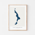 lake winnisquam new hampshire map poster – minimalist lake wall art - image 1