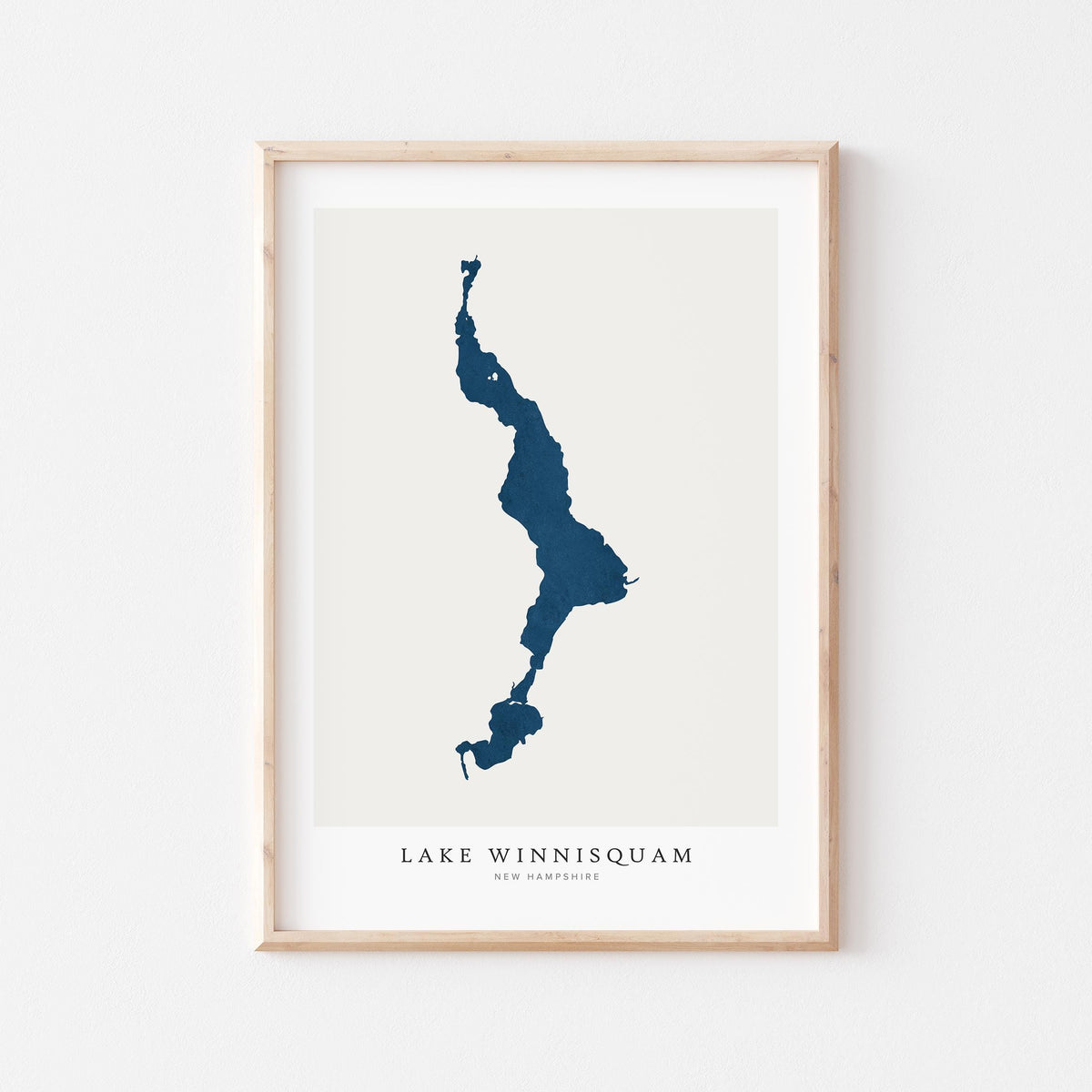 lake winnisquam new hampshire map poster – minimalist lake wall art - image 1