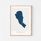 pyramid lake nevada map poster – minimalist lake wall art - image 1