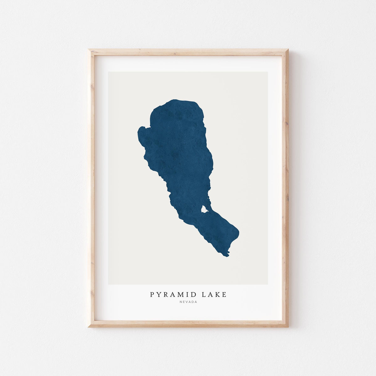 pyramid lake nevada map poster – minimalist lake wall art - image 1