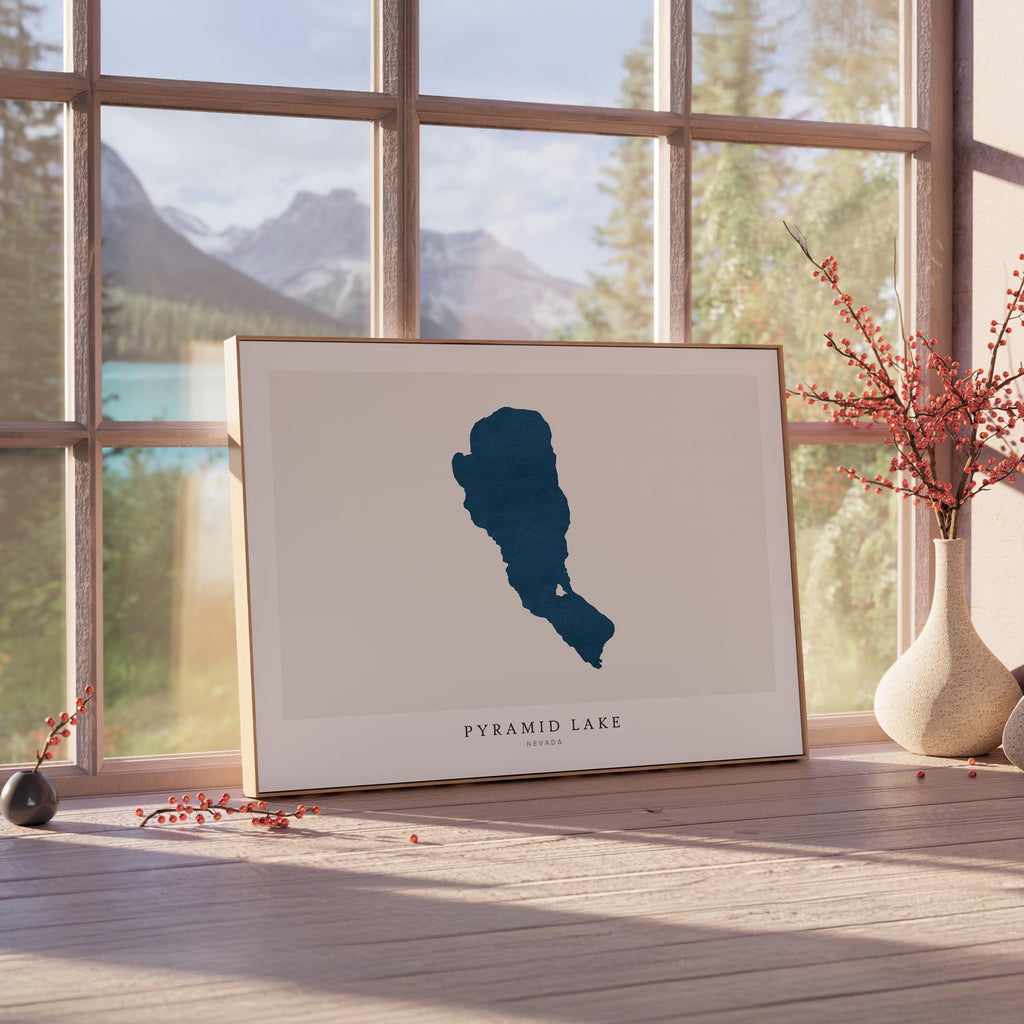 pyramid lake nevada map poster – minimalist lake wall art - image 4