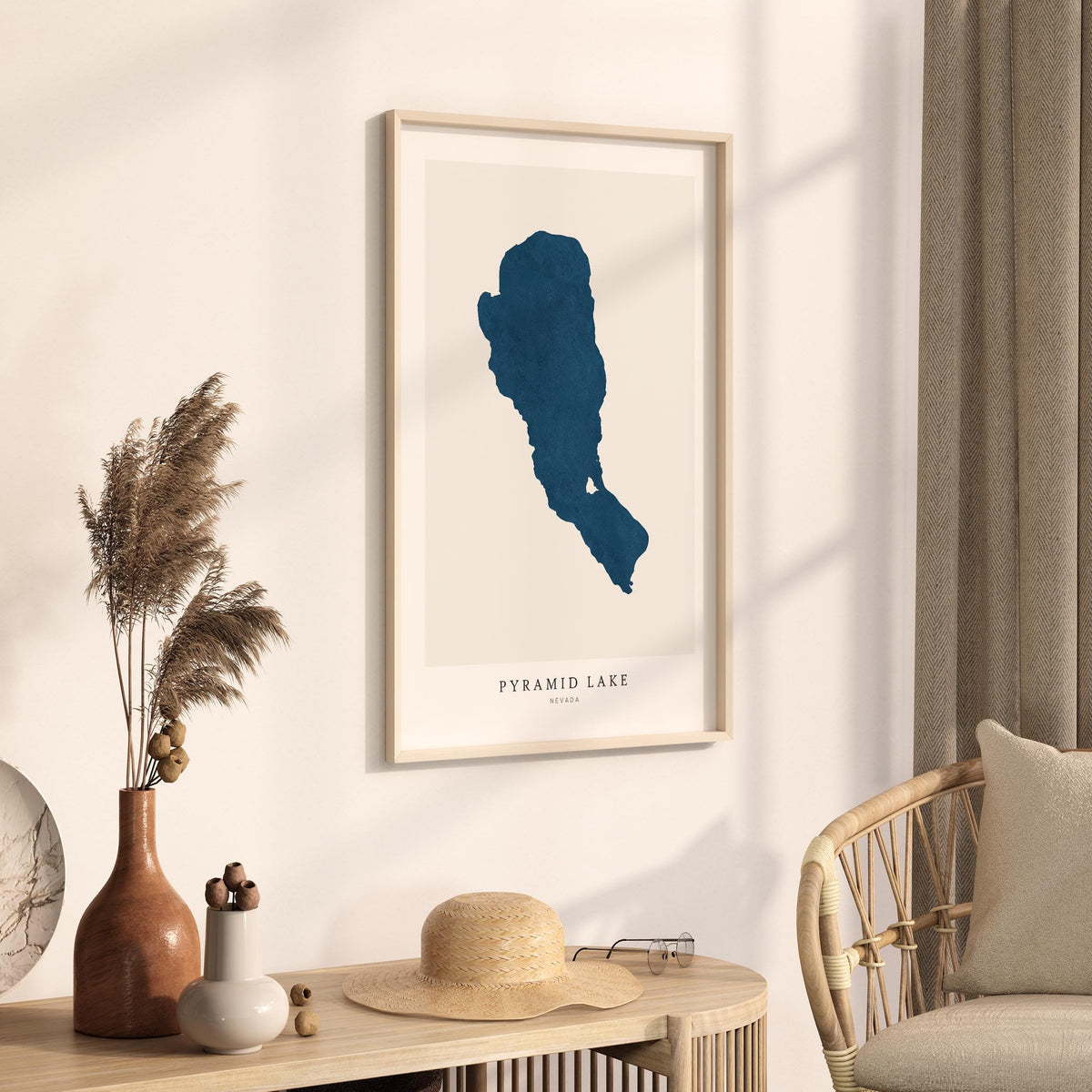pyramid lake nevada map poster – minimalist lake wall art - image 3