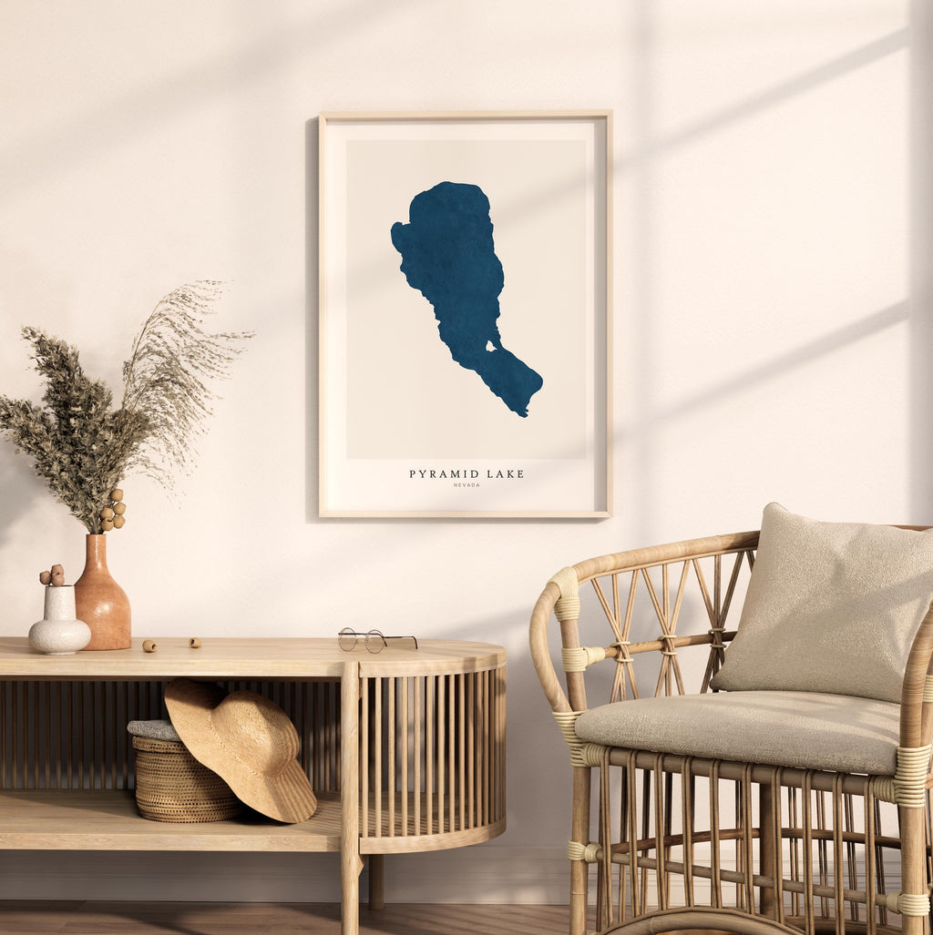 pyramid lake nevada map poster – minimalist lake wall art - image 5