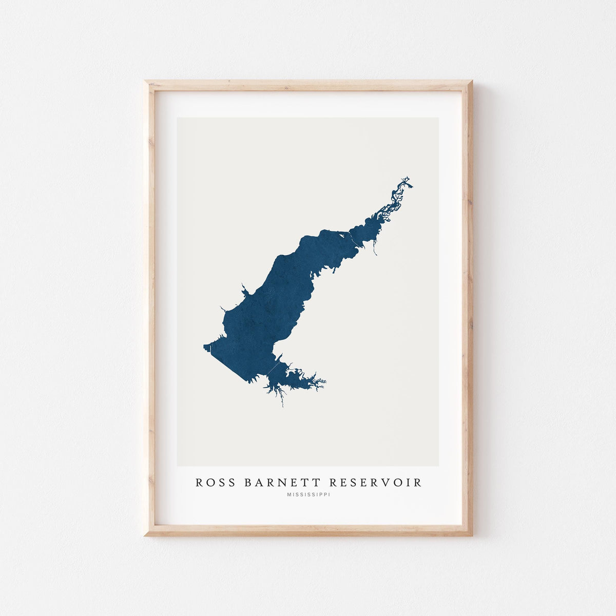 ross barnett mississippi map poster – minimalist lake wall art - image 1