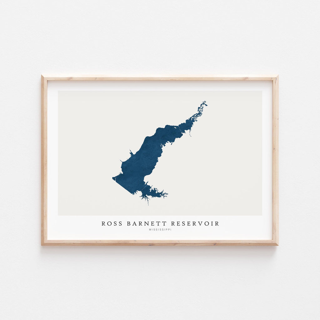 ross barnett mississippi map poster – minimalist lake wall art - image 2