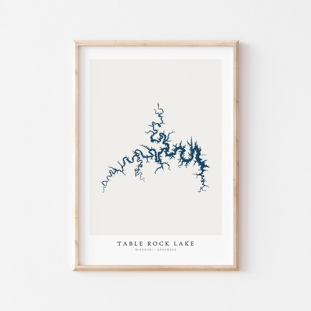 table rock lake arkansas map poster – minimalist lake wall art - image 2