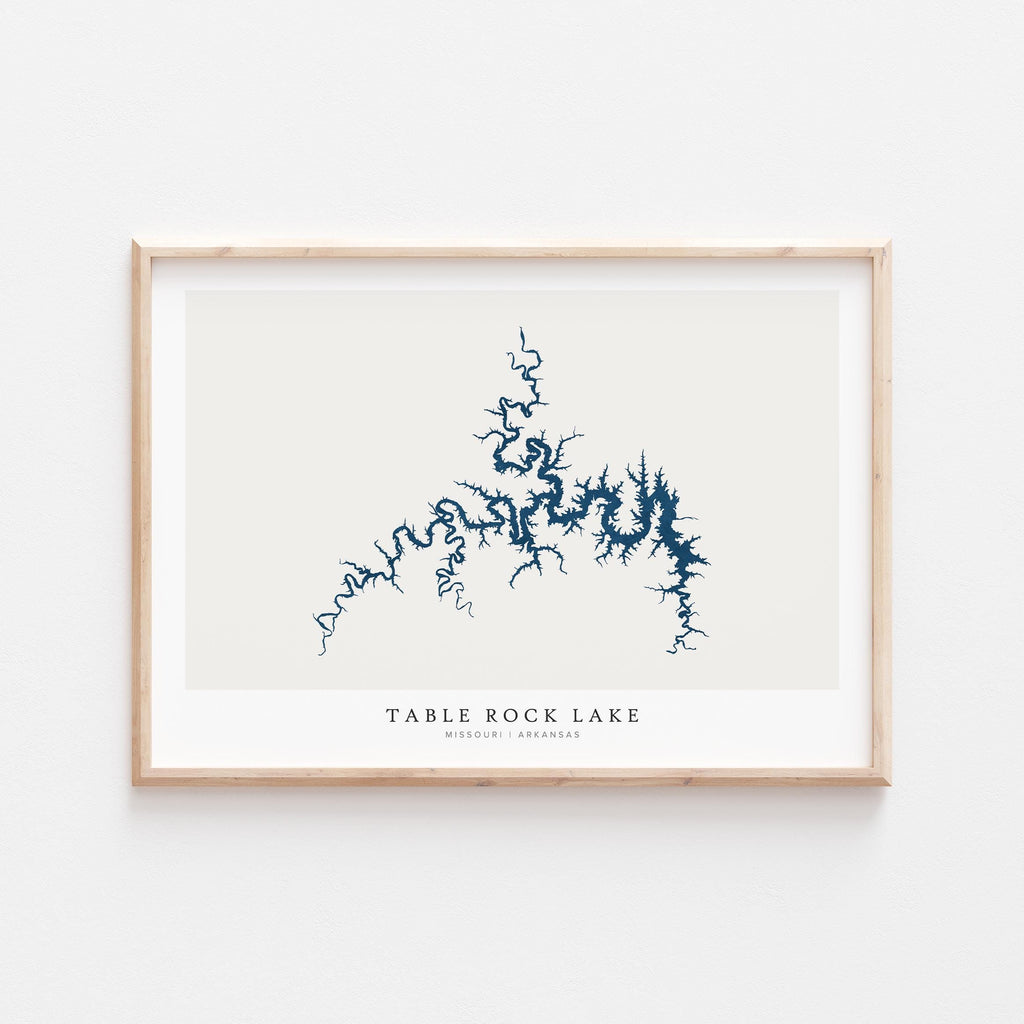 table rock lake arkansas map poster – minimalist lake wall art - image 1