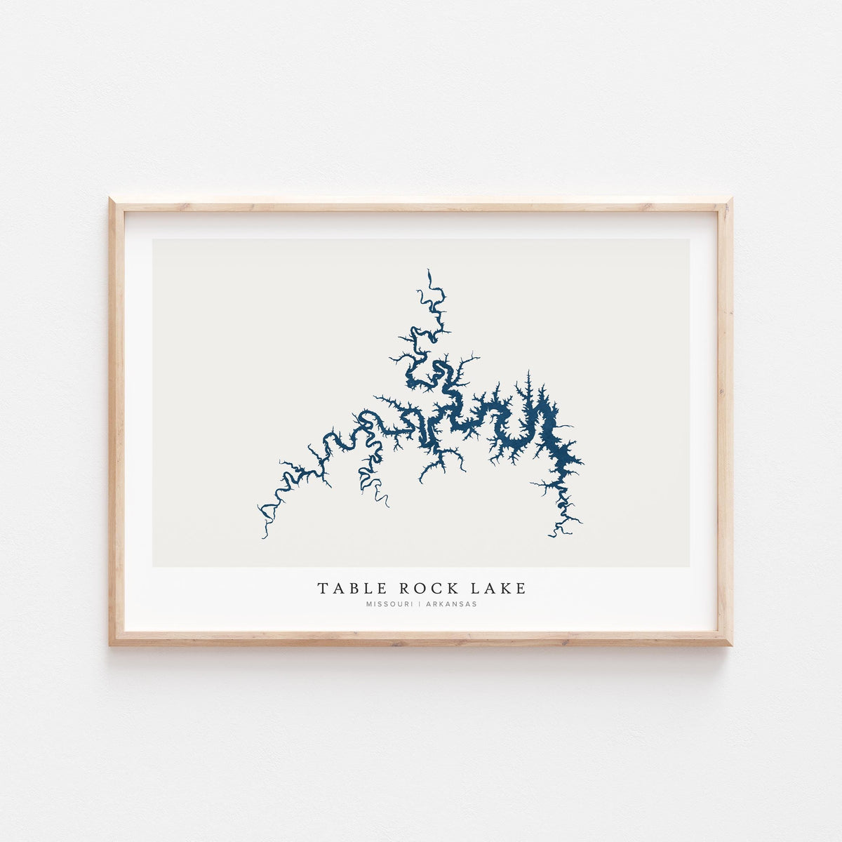 table rock lake arkansas map poster – minimalist lake wall art - image 1