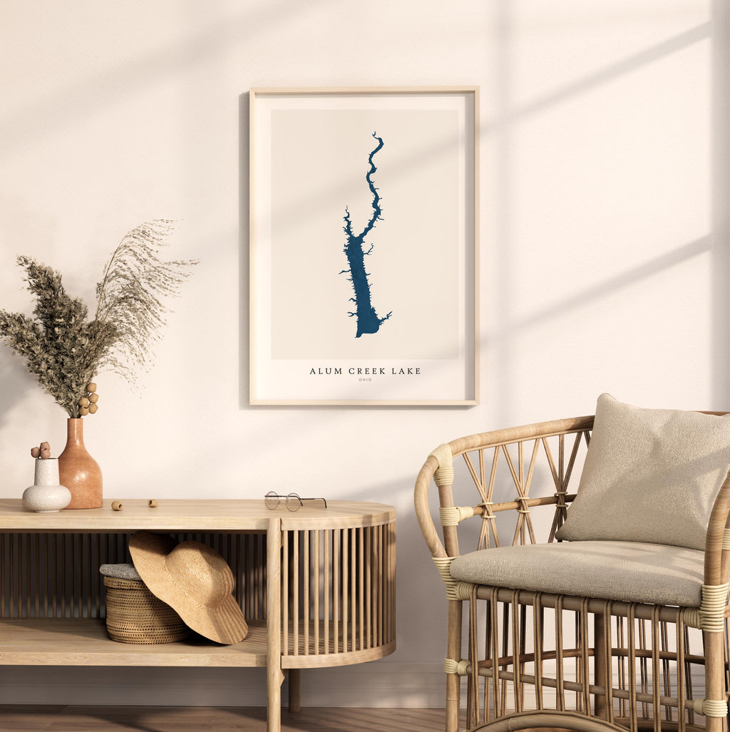 alum creek lake ohio map poster – minimalist lake wall art - image 5