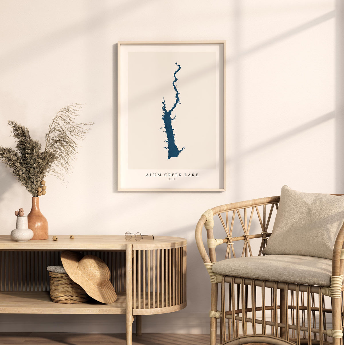 alum creek lake ohio map poster – minimalist lake wall art - image 5