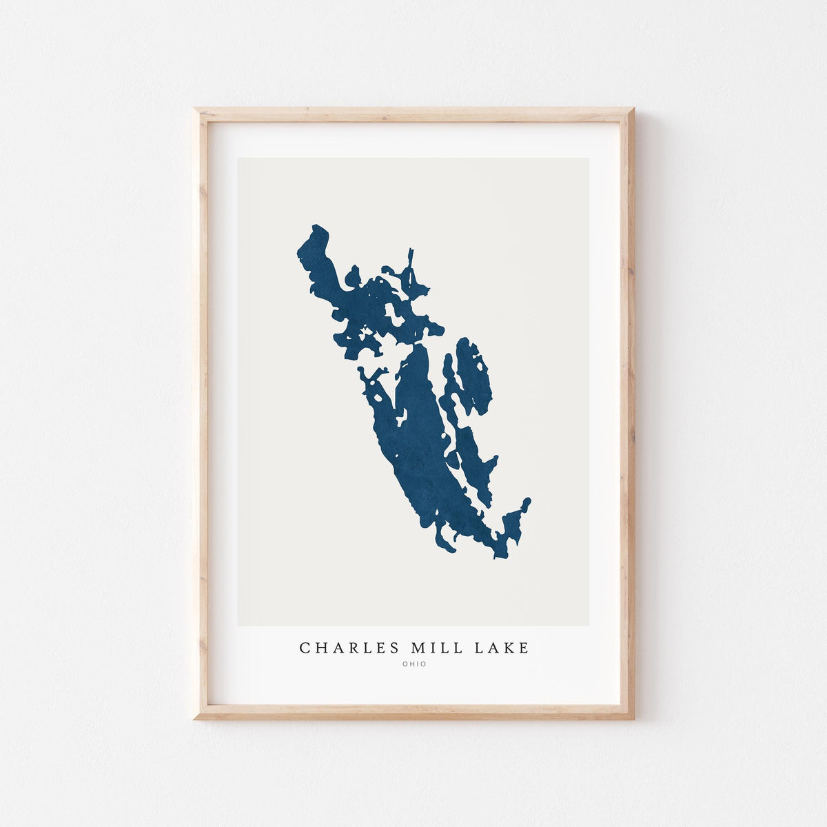 charles mill lake ohio map poster – minimalist lake wall art - image 1