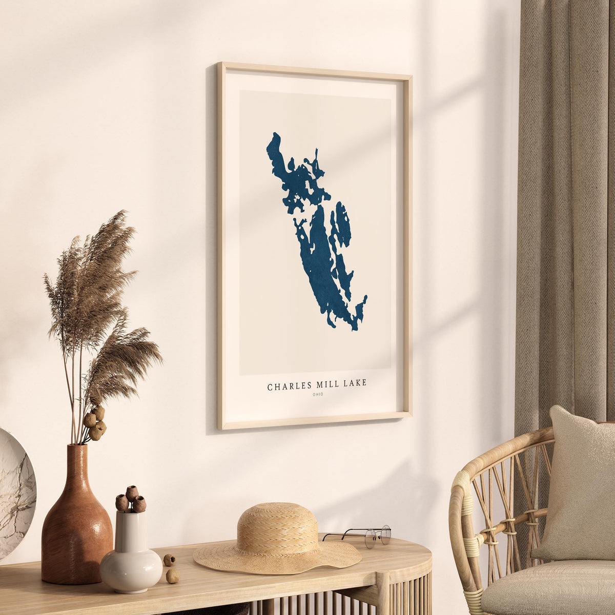 charles mill lake ohio map poster – minimalist lake wall art - image 3
