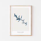 falls lake north carolina map poster – minimalist lake wall art - image 2