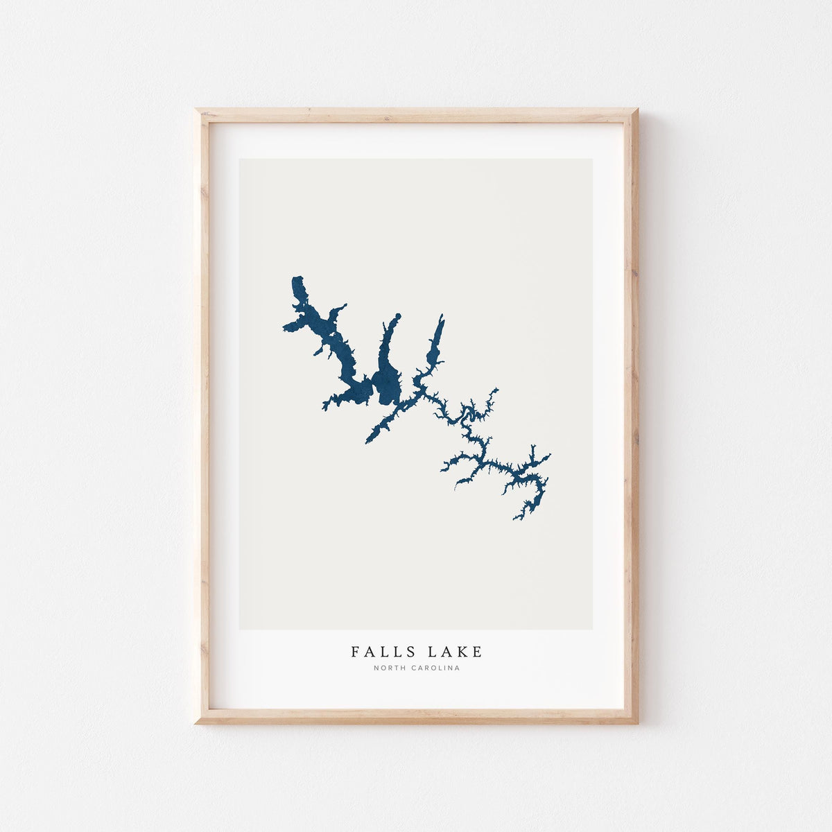 falls lake north carolina map poster – minimalist lake wall art - image 2