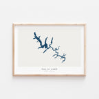 falls lake north carolina map poster – minimalist lake wall art - image 1