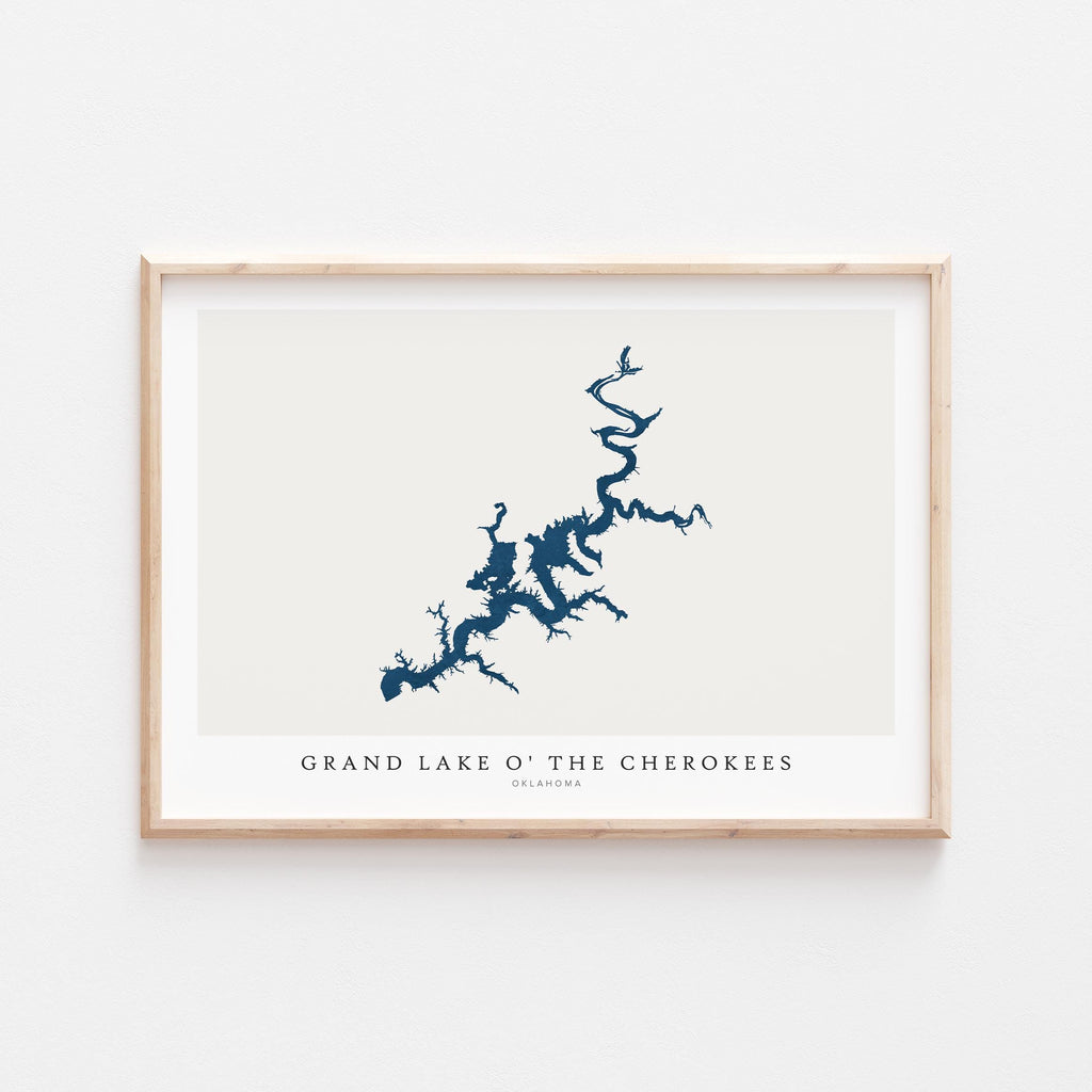 grand lake cherokees oklahoma map poster – minimalist lake wall art - image 2