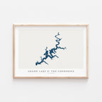grand lake cherokees oklahoma map poster – minimalist lake wall art - image 2