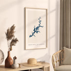 grand lake cherokees oklahoma map poster – minimalist lake wall art - image 3