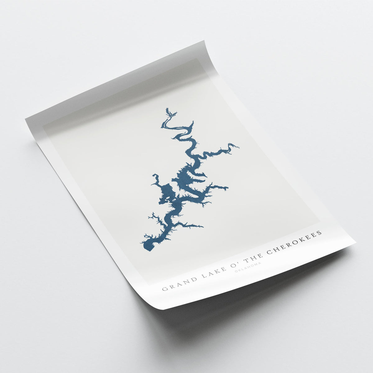 grand lake cherokees oklahoma map poster – minimalist lake wall art - image 6