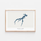 hyco lake north carolina map poster – minimalist lake wall art - image 2