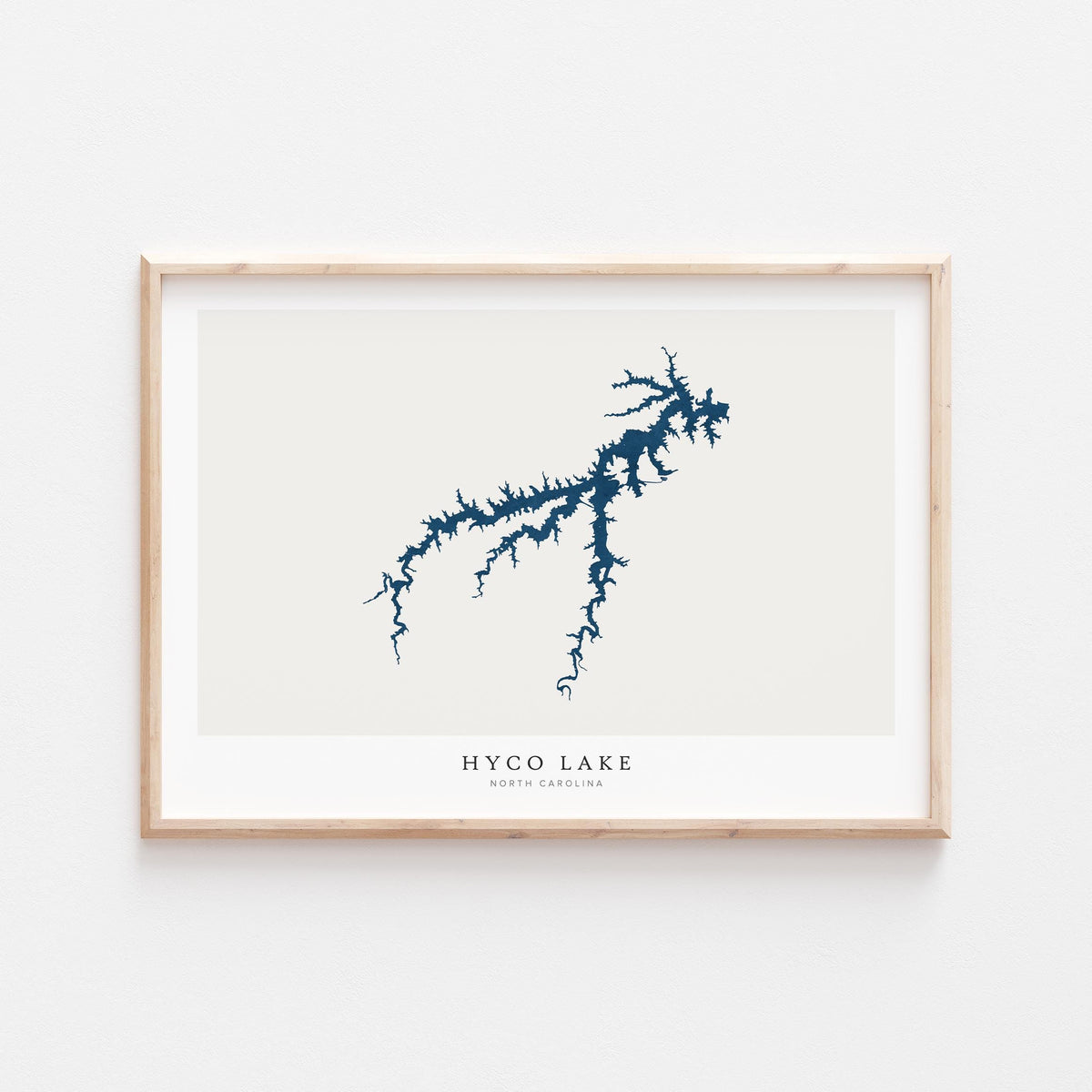 hyco lake north carolina map poster – minimalist lake wall art - image 2