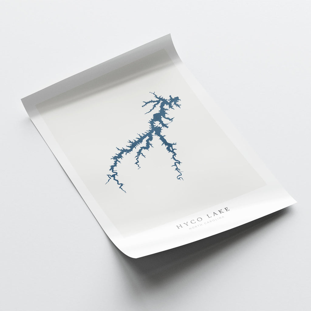 hyco lake north carolina map poster – minimalist lake wall art - image 6