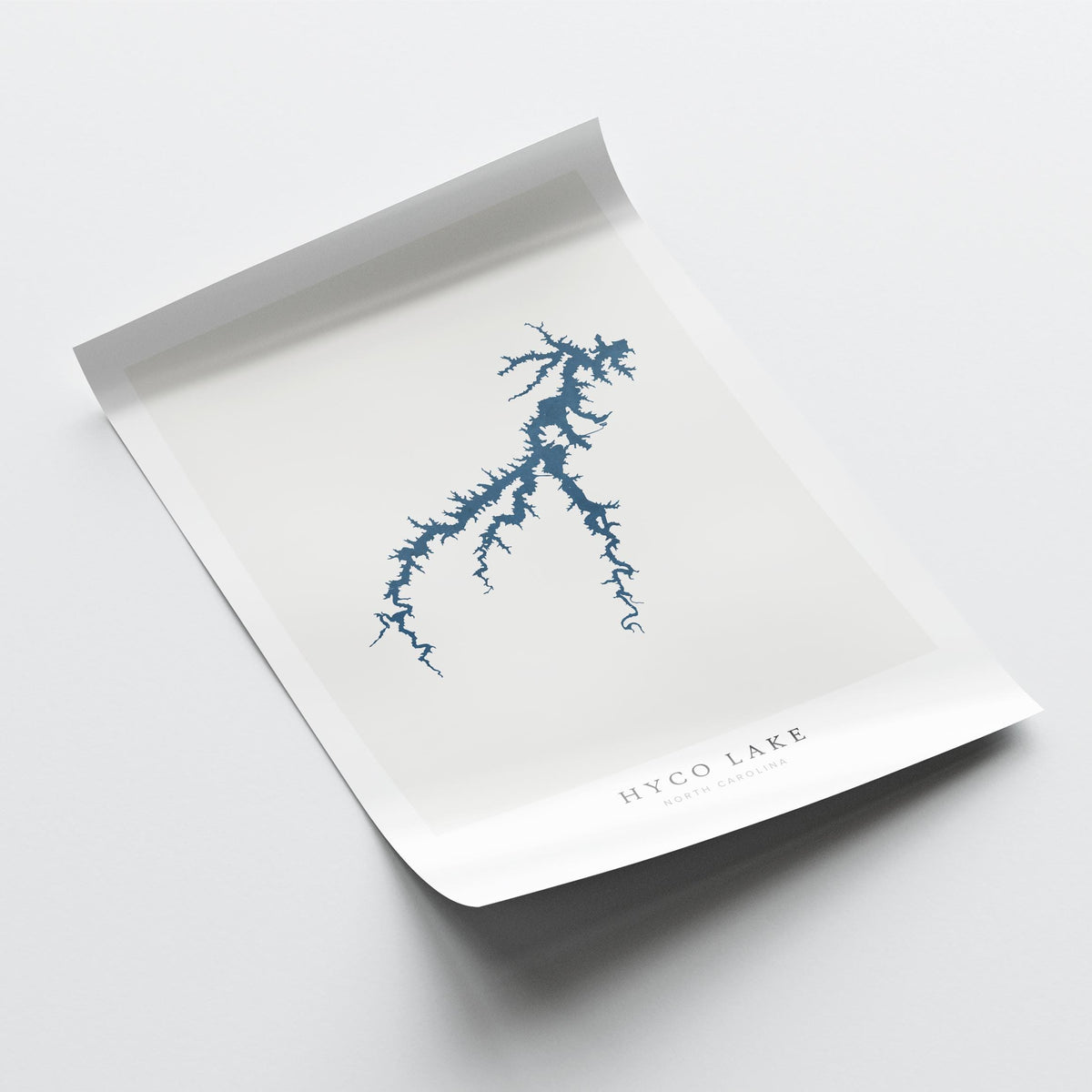 hyco lake north carolina map poster – minimalist lake wall art - image 6