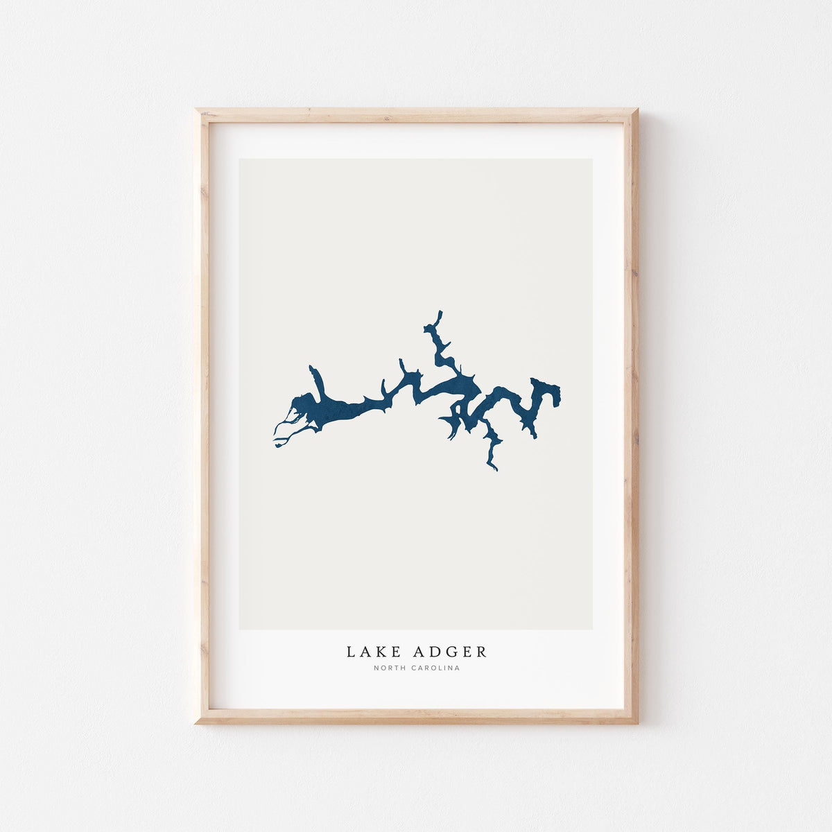 lake adger north carolina map poster – minimalist lake wall art - image 2