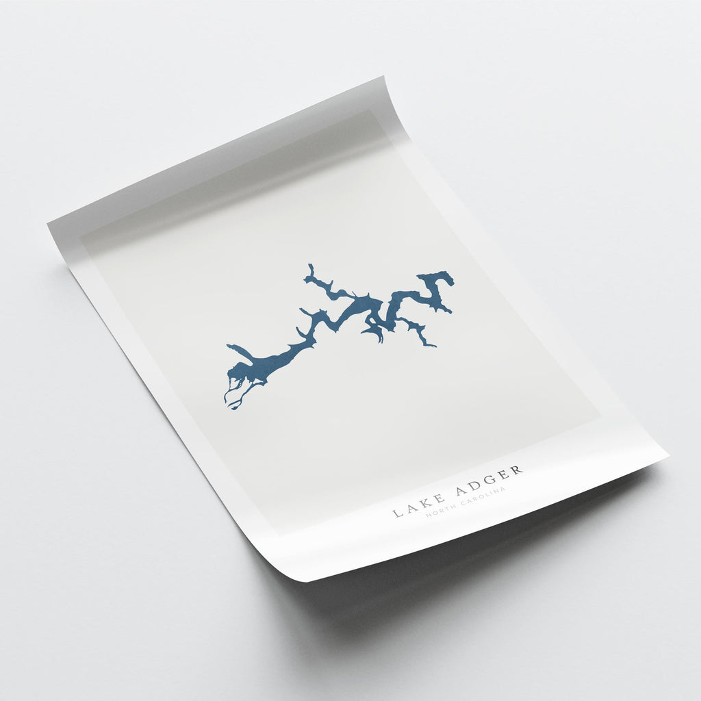 lake adger north carolina map poster – minimalist lake wall art - image 6