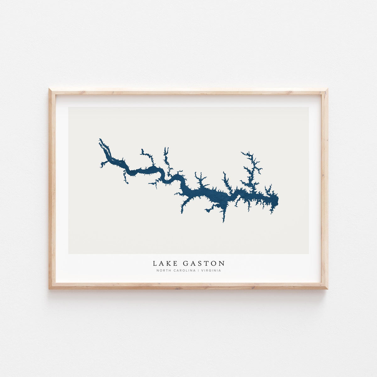 lake gaston north carolina map poster – minimalist lake wall art - image 1
